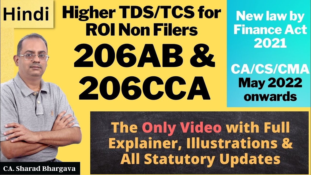(Hindi) TDS/TCS for non-filers u/s 206AB/206CCA / New law by Finance Act 2021 / CA. Sharad Bhargava