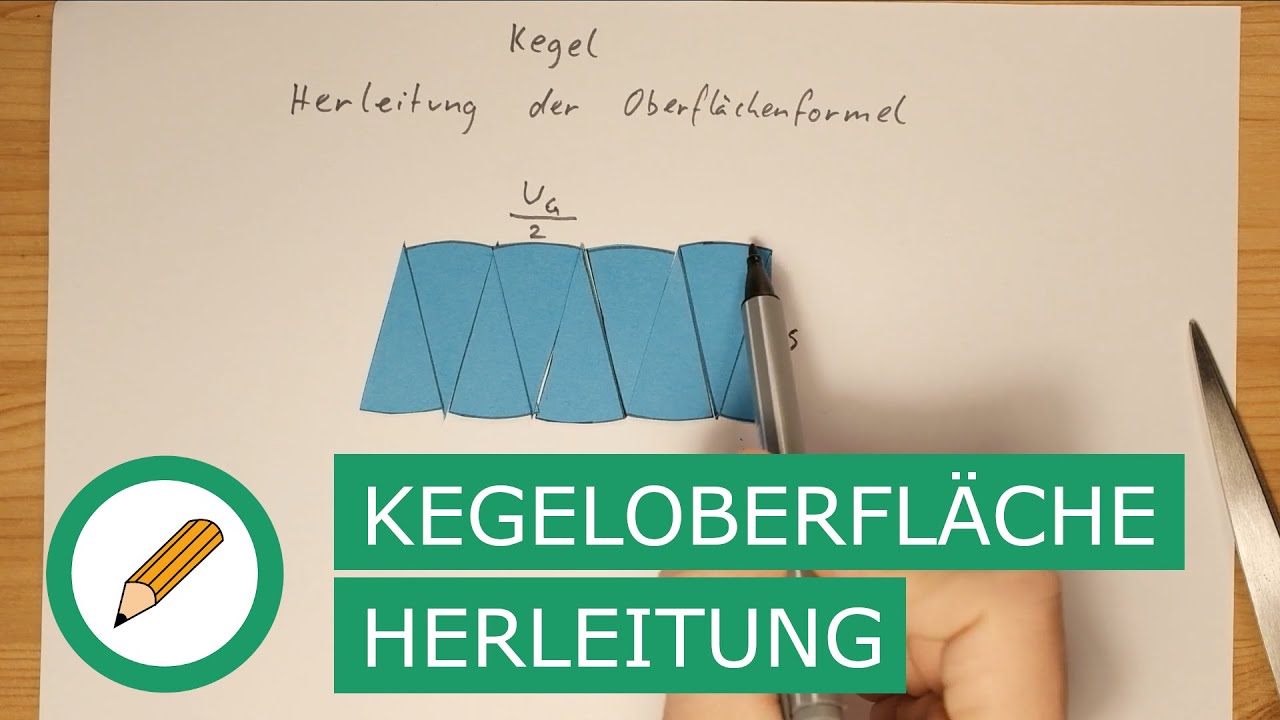 Kegel - Herleitung der Oberflächenformel | Mit Stift und Papier