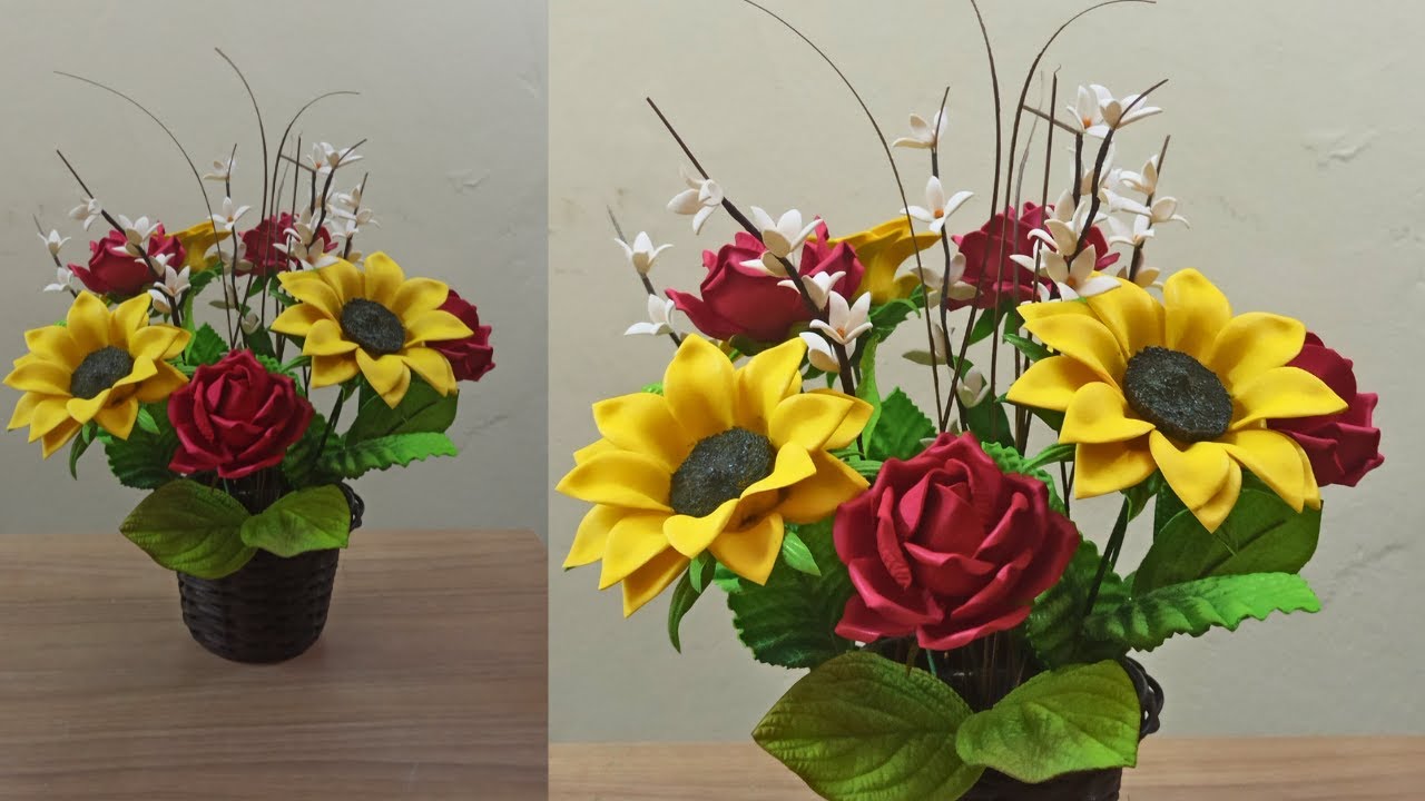 Como Fazer Girassol de EVA com frisador de margarida  DIY Artesanato