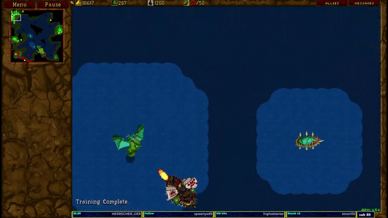 Warcraft 2 classic High Seas Combat 1v1 u8t3io3p vs Blandest