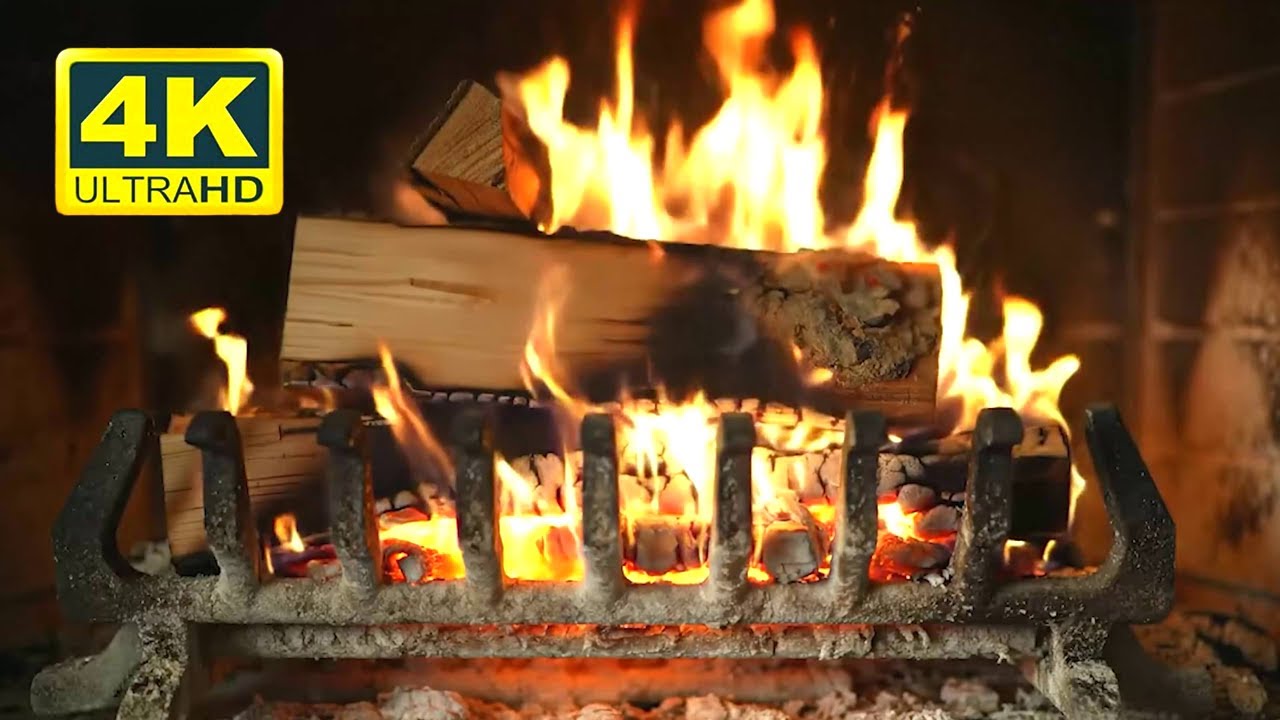 🔥 Fireplace 4K UHD! Fireplace with Crackling Fire Sounds. Fireplace Ambience