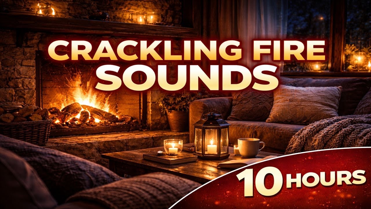 10 Hours of Fireplace Crackling Sounds | Sleep & Relaxation