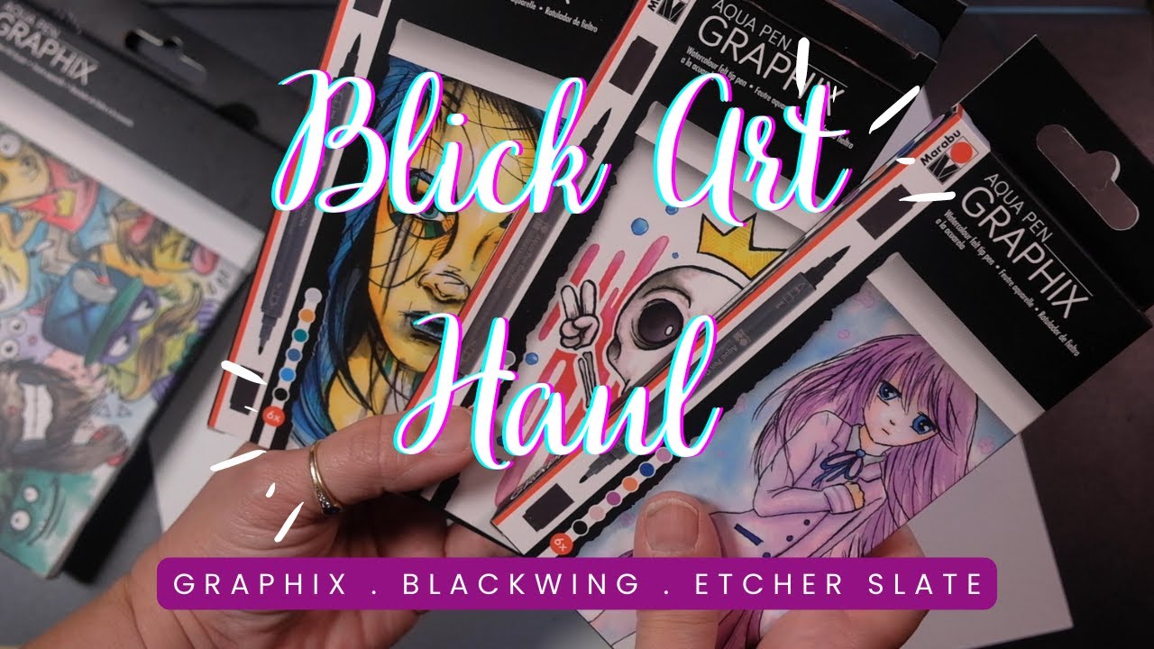 Blick Haul  with Graphix Markers, Etchr Slate Bag, Glossy ink, Blackwing