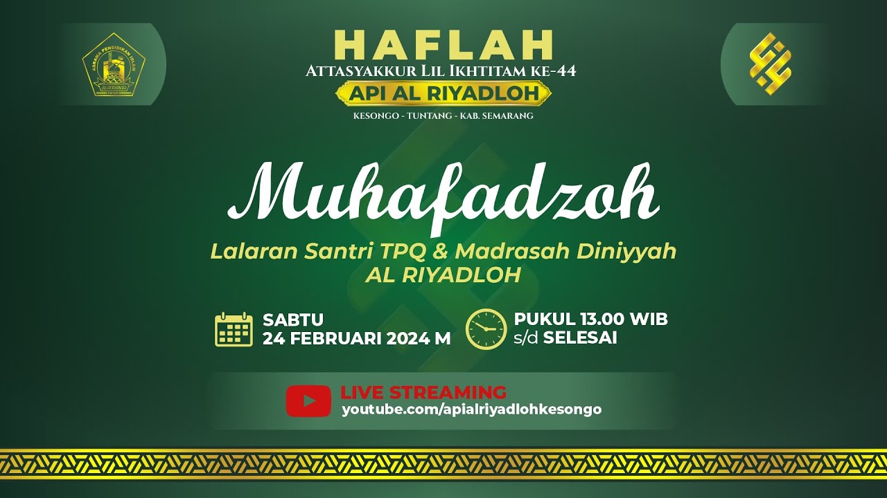 MUHAFADZOH LALARAN SANTRI TPQ & MADRASAH DINIYAH API AL RIYADLOH