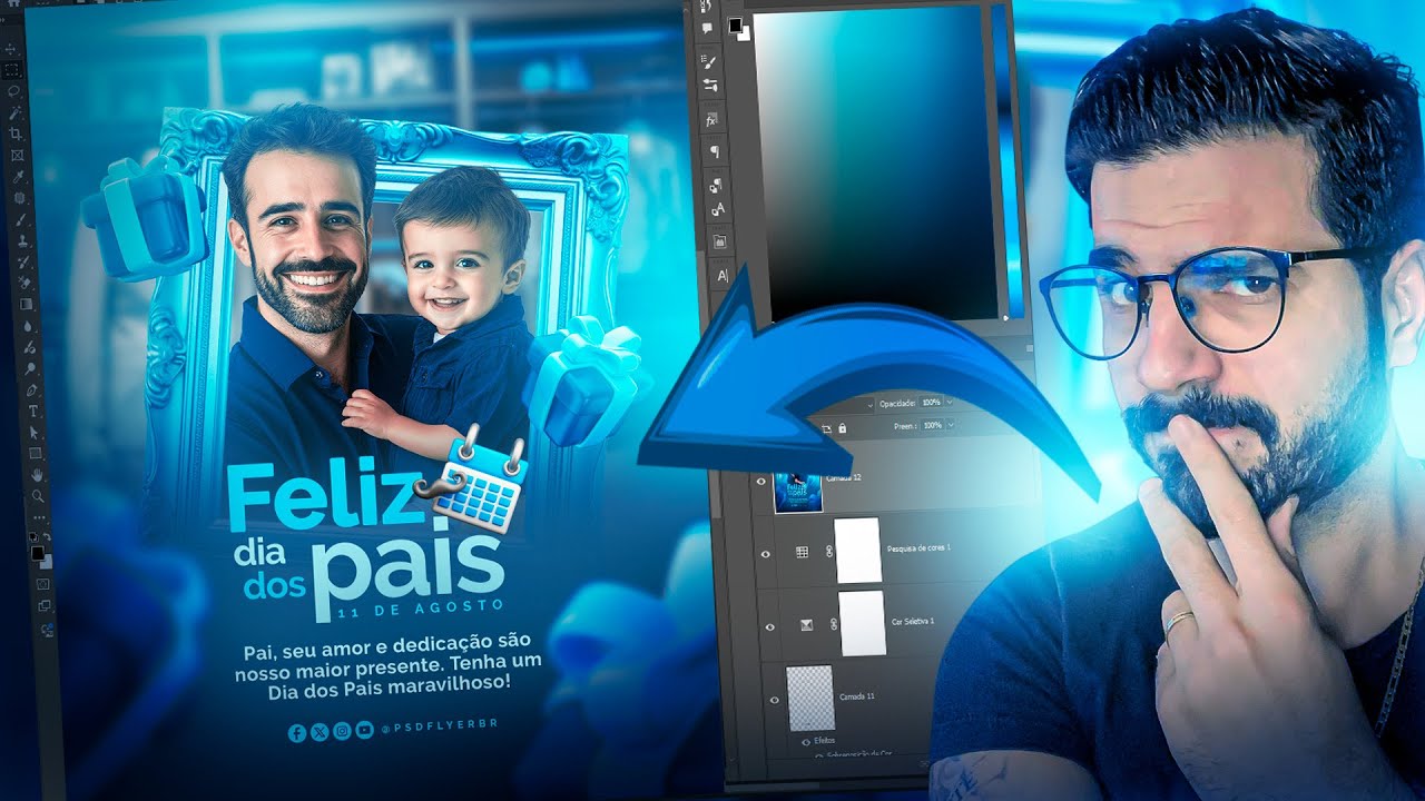 PHOTOSHOP - COMO CRIAR ARTE INCRÍVEL DIA DOS PAIS