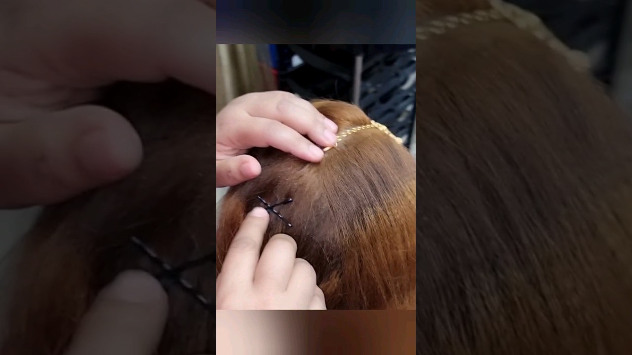 How to fix maang tikka with thread #shorthairstyles #maangtikka #lashesbeautyparlour