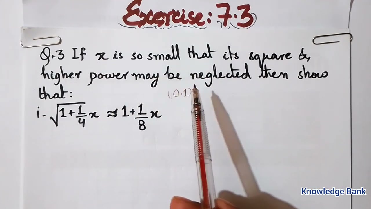 Exercise 7.3 Class 11 Question 3 Binomial Theorem Unit7 | Ex 7.3 class 11 Q 3 Math Sindh Board