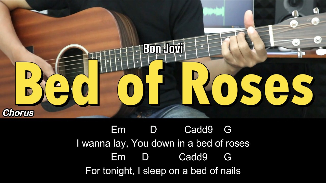 Bed of Roses - Bon Jovi | EASY Guitar Tutorial with Chords / Lyrics - Guitar Lessons