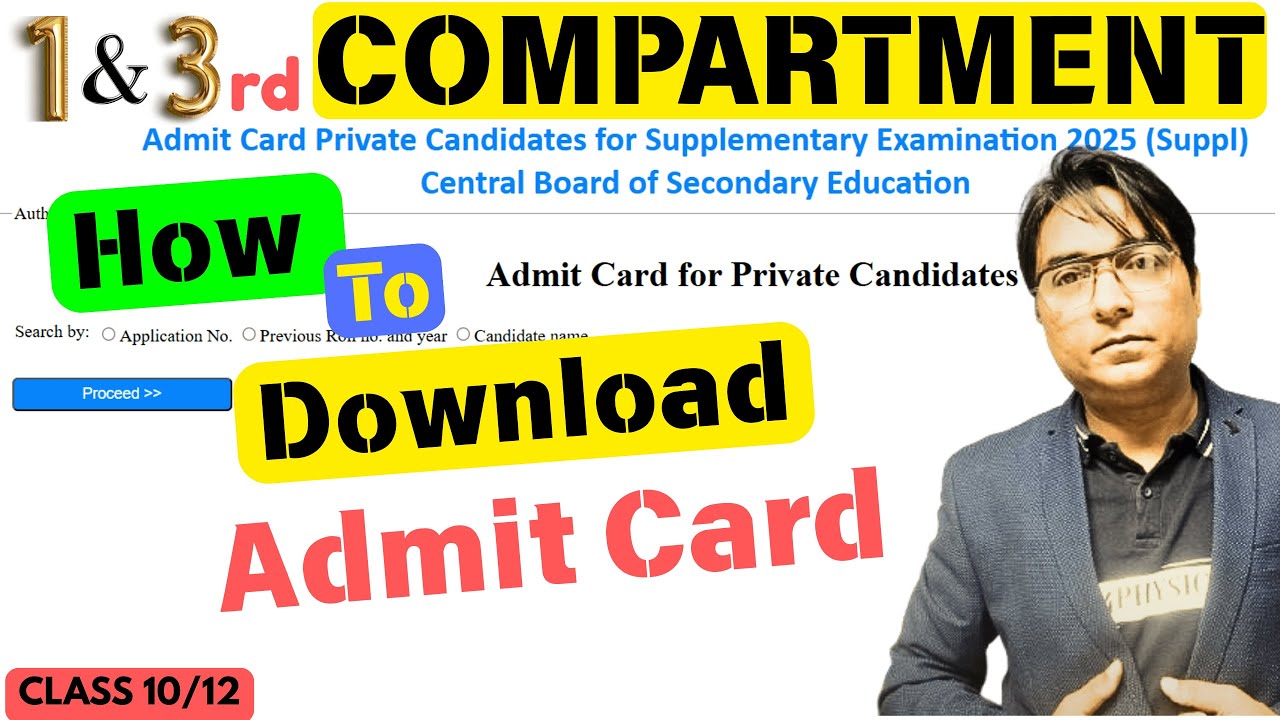 How to Download Admit Card CBSE Compartment 2025 July | No Internal Marks  Math Standard to Basic