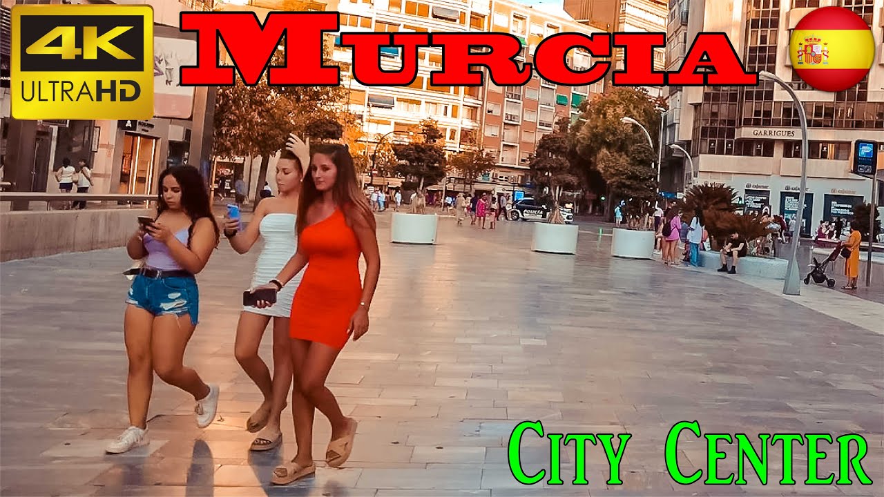 Murcia, Spain, Gran Via Francisco Salzillo - 4k UHD 60fps -walking tour- with historical Subtitles