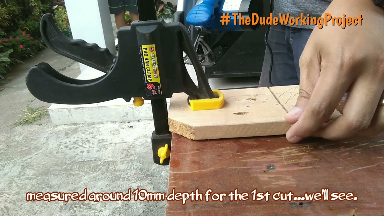 How to cut half lap joint using circular saw - beginner's DIY - practice cut on 3/4" scrap pine wood