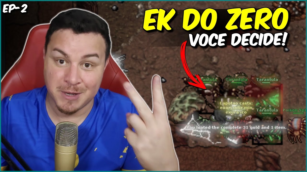 TIBIA EP 2 - CRIANDO UM EK CHARLOVER DO ZERO - Upei level 20 ao 40, muitas task, quests, bosses etc