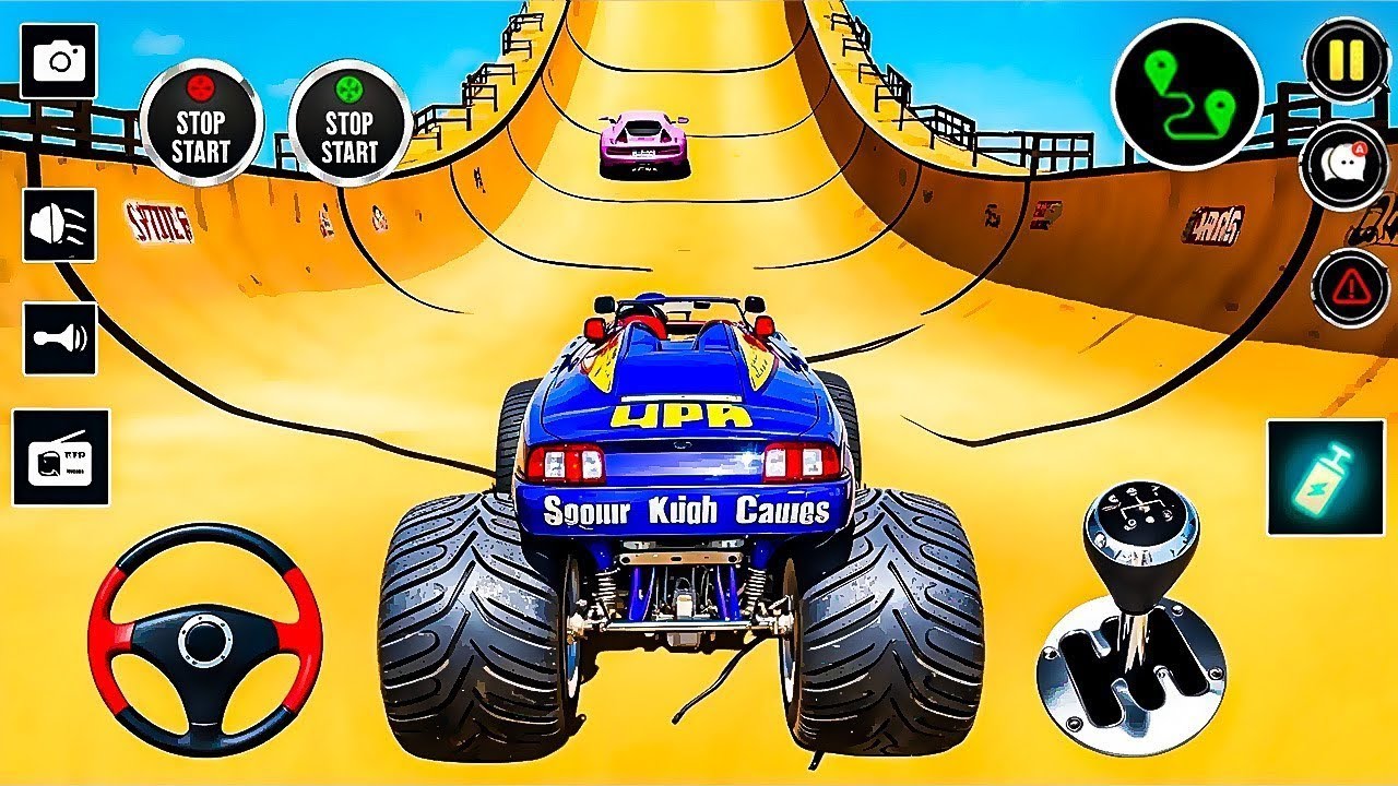 سباق شاحنات الوحش العملاقة- قيادة سيارة الوحش لعبه الشاحنات للأندرويد Monster Truck Mega Ramp Racing