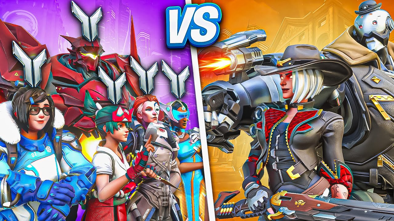 1 BUFFED Top 500 ASHE vs 5 Silver Players - Who wins?! (Overwatch 2)