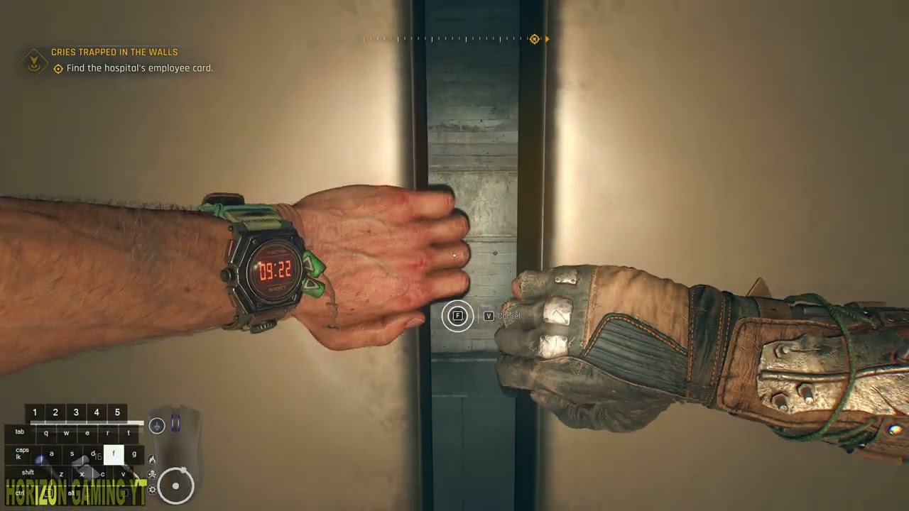 Find the Hospital's employee card in Cries Trapped In The Walls - Dying Light The Beast