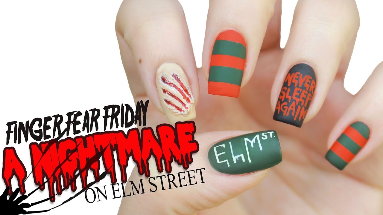 Nightmare on Elm Street Nail Art | FINGER FEAR FRIDAY