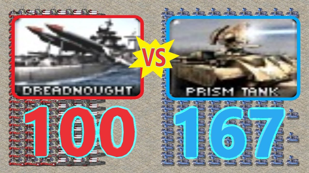 Dreadnought vs Prism Tank - Red Alert 2