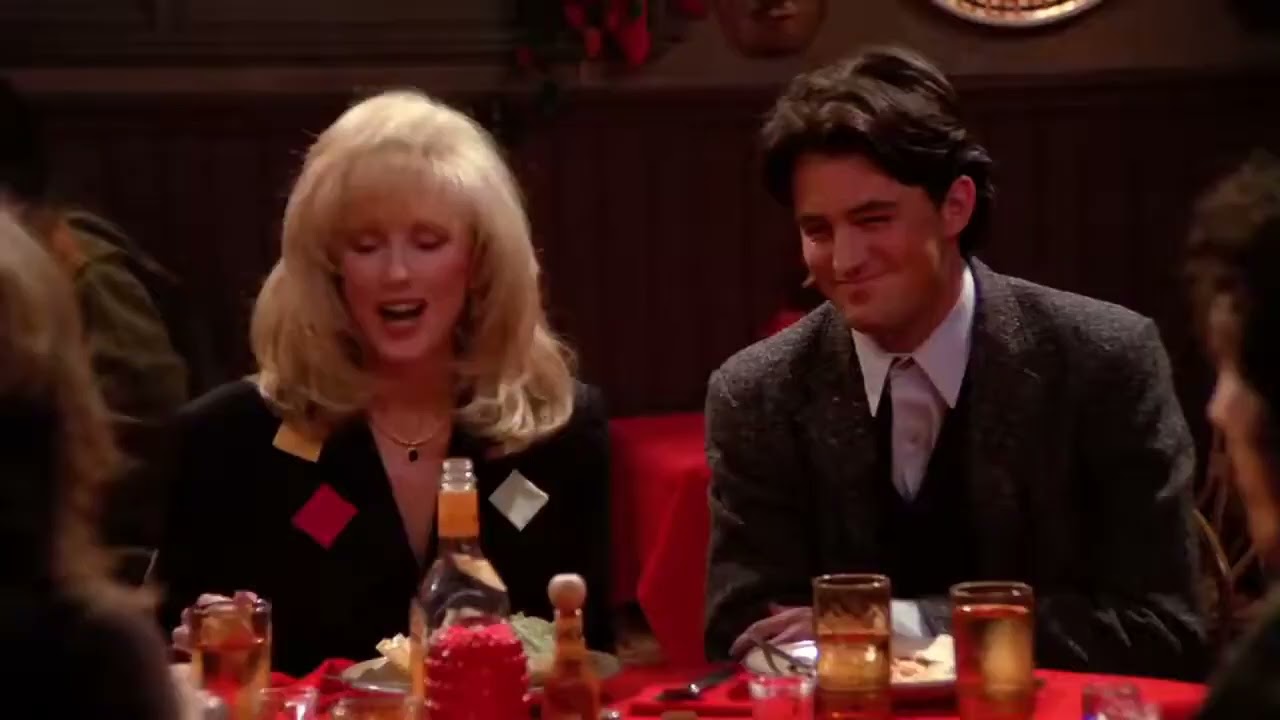 Friends joey see's  Ross kissing chandler mom.