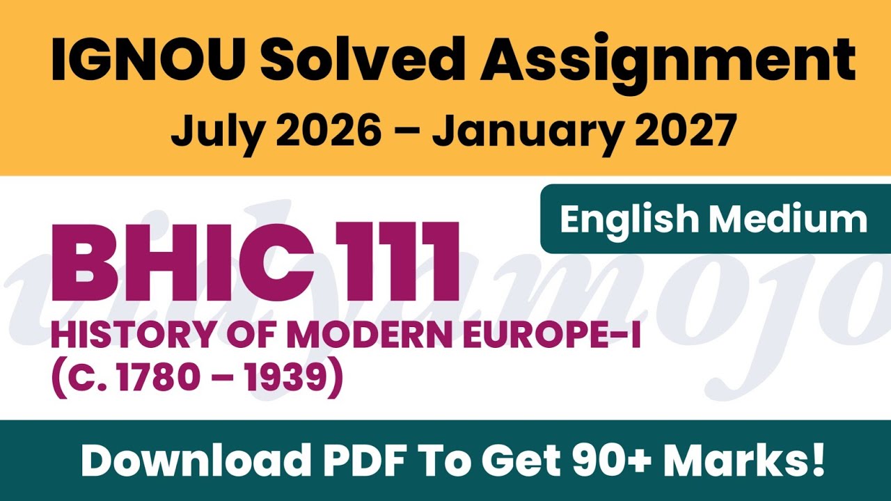 IGNOU BHIC 111 Solved Assignment 2026-27 English Medium PDF Download | BA History Honours | BAHIH