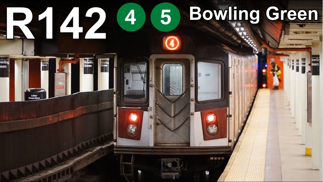 NYC MTA Subway R142 Bowling Green 4 5 Train Action