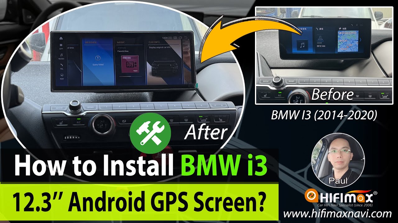 How to Install BMW I3 Android GPS screen? BMW I3 I01 2014-2020 NBT EVO Android CarPlay Installation!