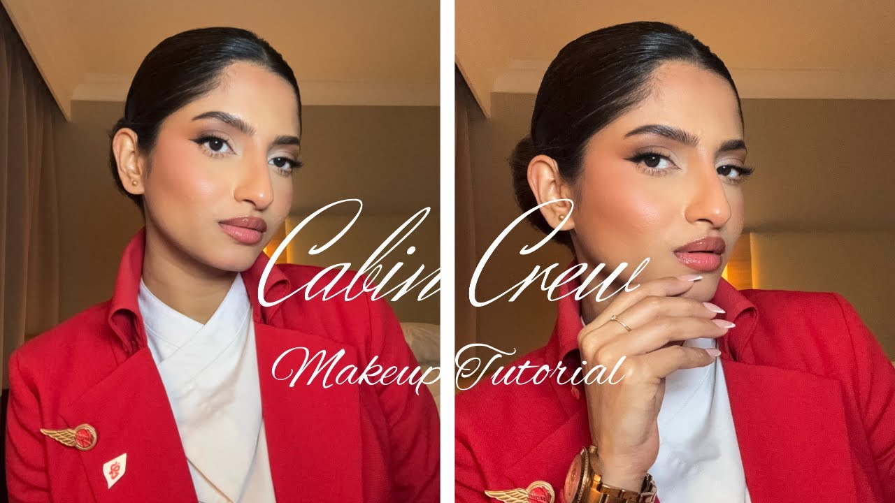 Cabin Crew long lasting makeup tutorial | Virgin Atlantic | acne prone skin | indian skin