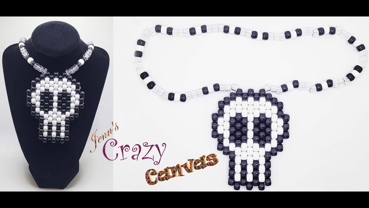 Kandi Pony Bead Skull Necklace Tutorial - Jenn's Crazy Canvas