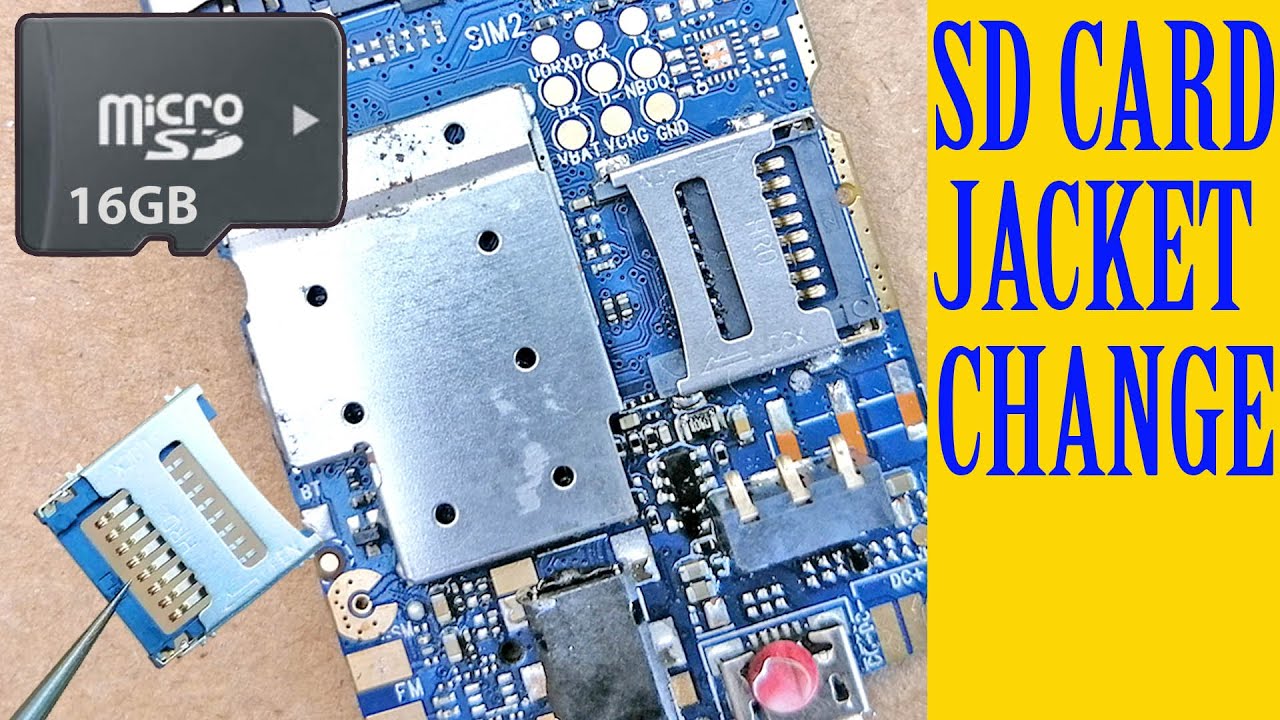 How to replace change china mobile phone memory sd card holder slot jacket Tutorial#21