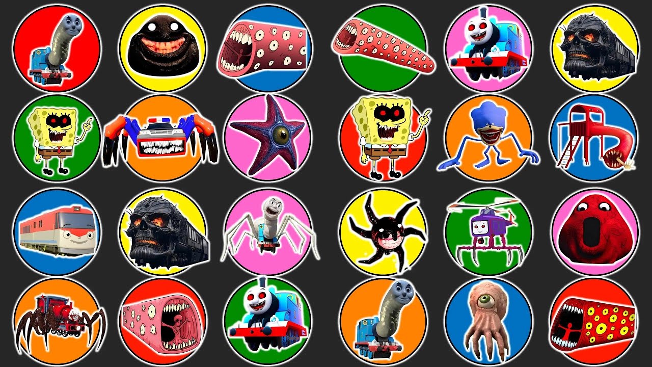 Spin Wheel Choo Choo Charles, Thomas Lipan, Train Eater, Monster Helikopter, Screech Roblox, Shin...