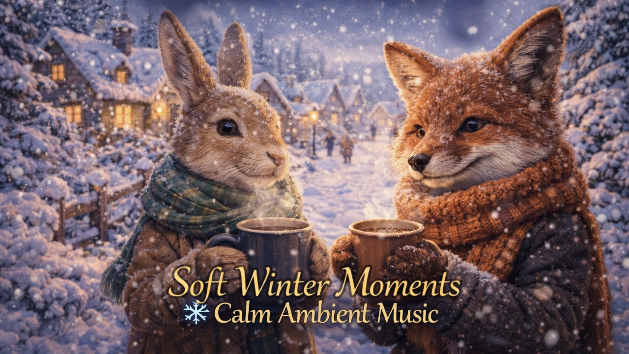 Snow Falling Over a Quiet Village ❄️ | Calm Ambient Music