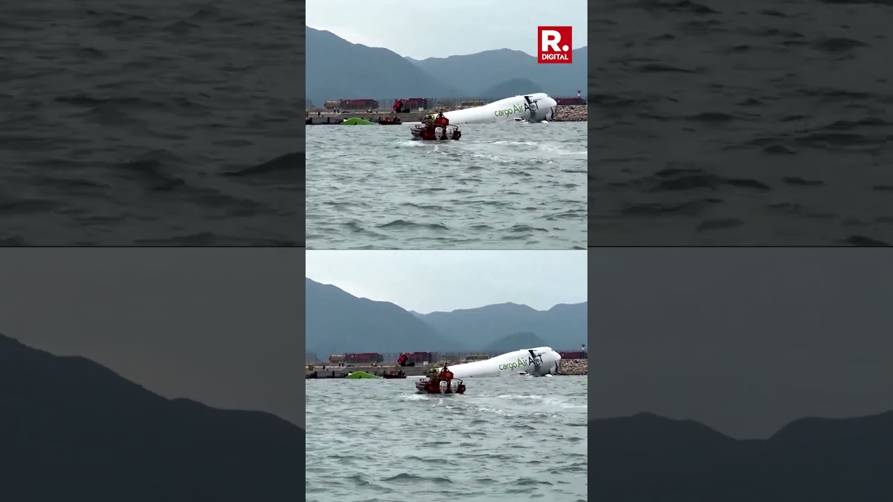 Cargo Plane Skids Off Runway, Crashes Into Sea at Hong Kong Airport