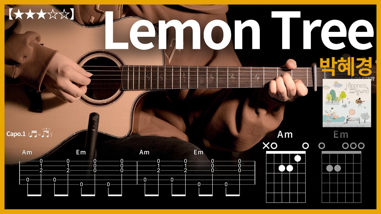 609.박혜경 - Lemon Tree(레몬트리) 기타커버 【★★★☆☆】 | Guitar tutorial |ギター 弾いてみた 【TAB譜】