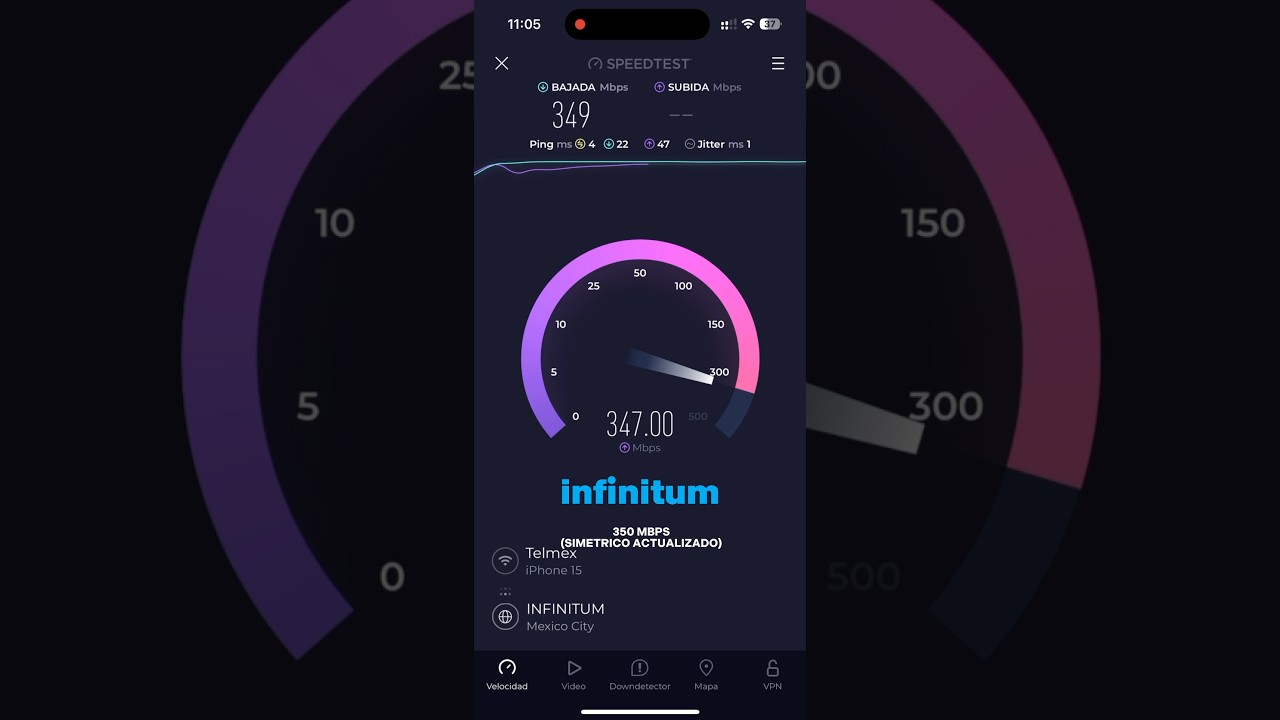 Telmex 350 Megas Sim&eacute;trico (Actualizado) | Speedtest