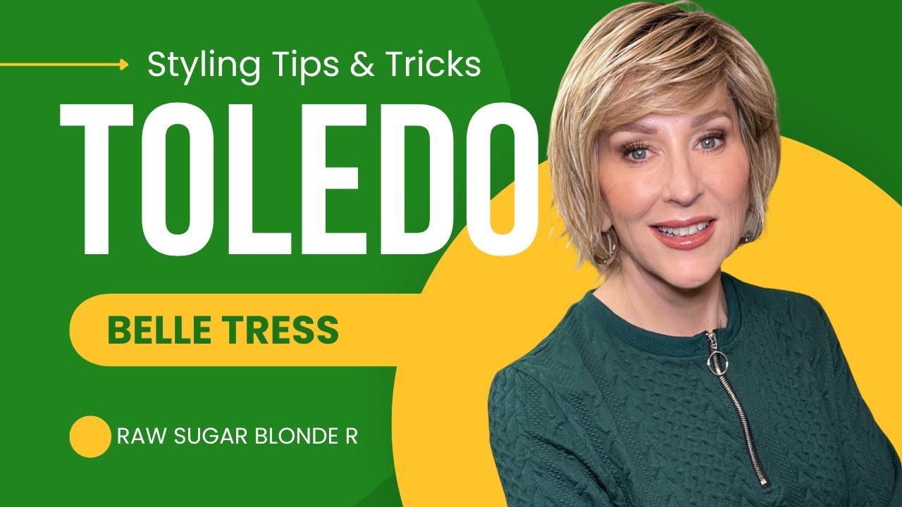 TOLEDO Wig Review | Belle Tress | Raw Sugar Blonde R | Fun SHORT LOW DENSITY WIG With BANGS!