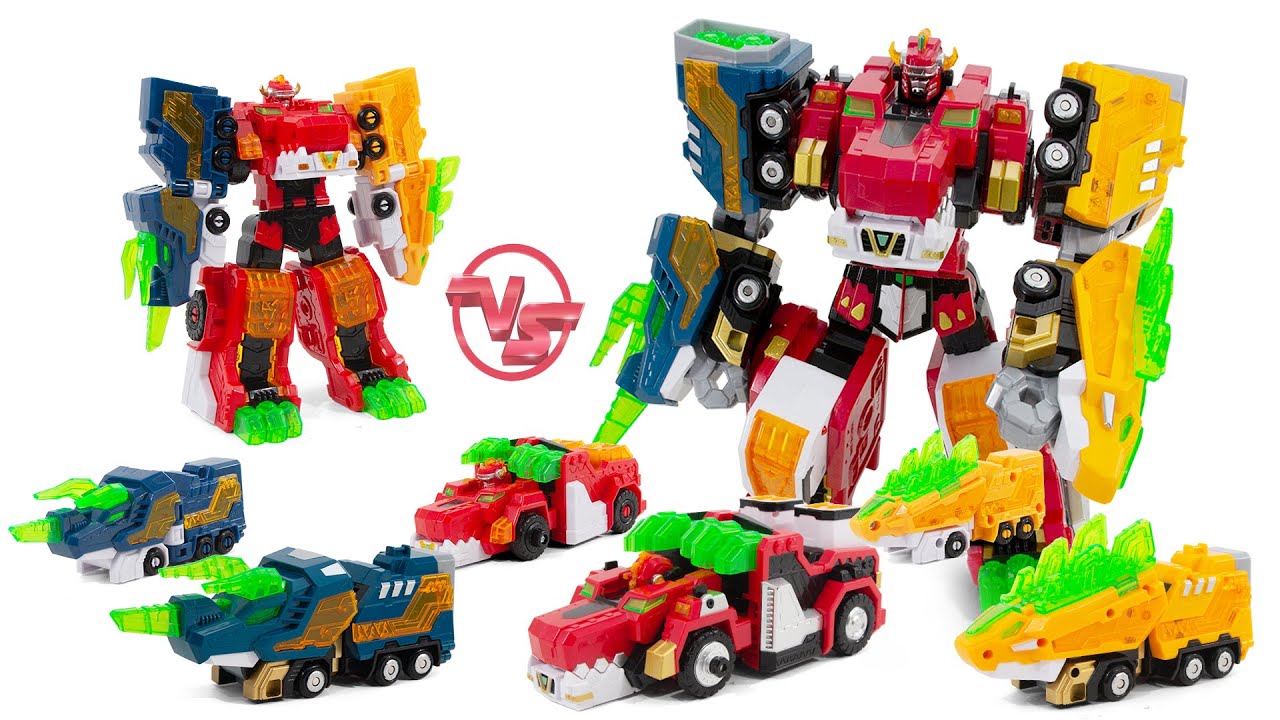 MINIFORCE V Rangers DX Tryno V vs Mini Tryno V Beast Rangers Transformation Robot Toys