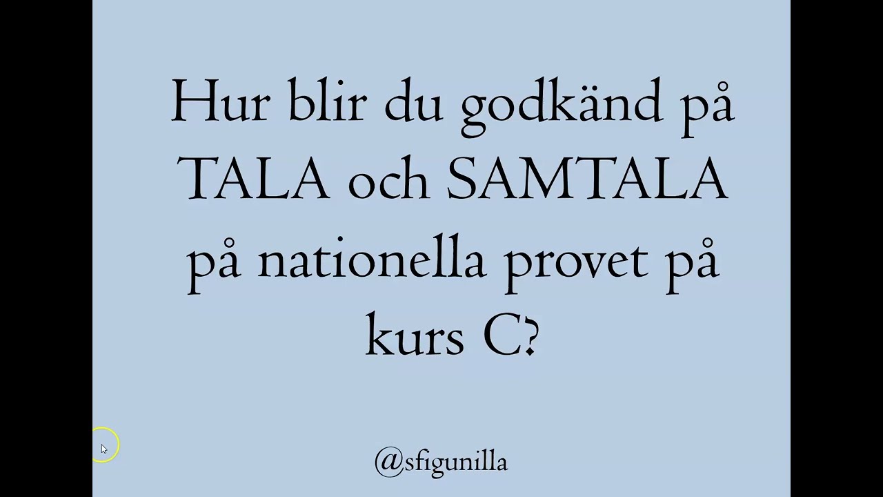 sfigunilla SFI NATIONELLT PROV TALA OCH SAMTALA Kurs C