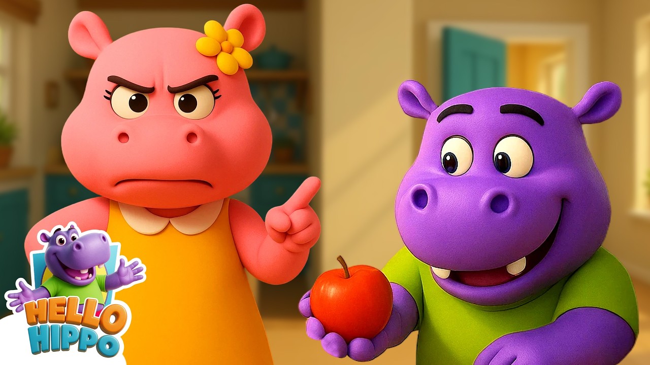 Johny Johny Yes Papa 🎵 with Hello Hippo! 🦛🍬 Fun Song for Kids