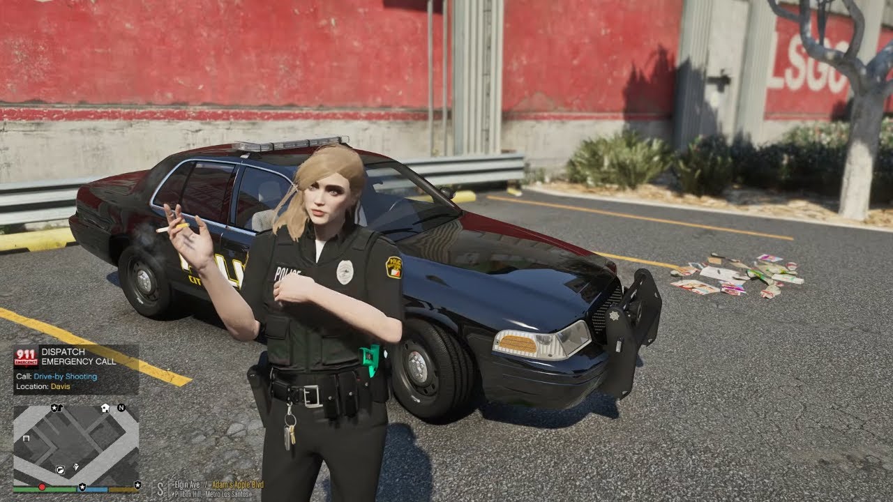 Gta 5 LSPDFR Playing As A Montgomery P.D - Female Officer CVPI Routine Patrol #gta #gta5 #lspdfr