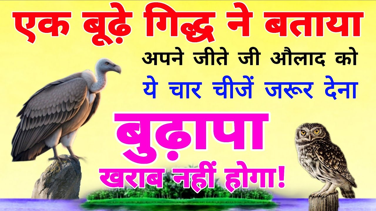बूढ़े गिद्ध ने बताया कि अपने जीते-जी औलाद को ये चार चीजें जरूर देना, बुढ़ापा खराब नहीं होगा!