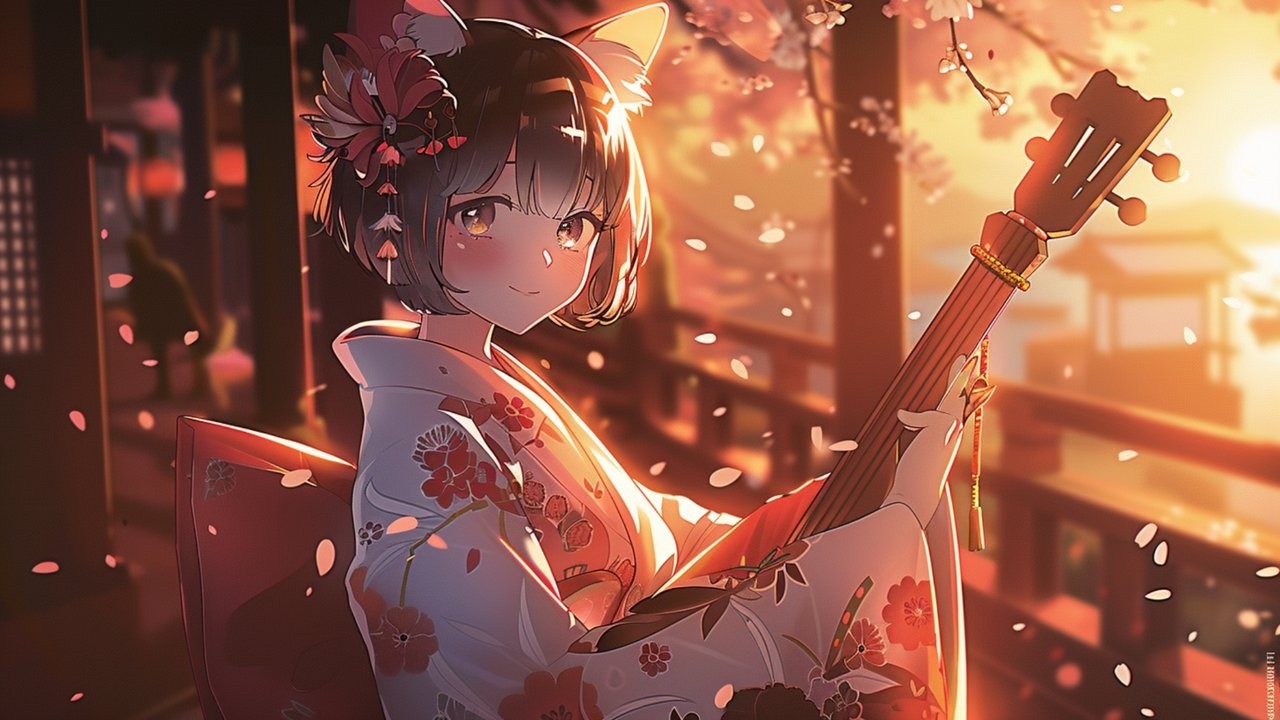 【Japanese Anime LoFI ZEN BGM】Kyoto Night Focus – Shamisen & Koto Study Music