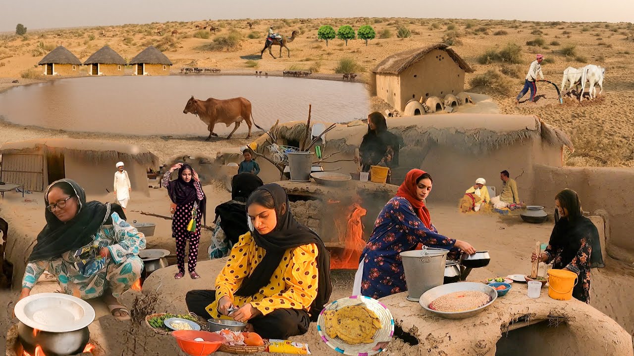 Very Unique Woman Village Life Pakistan | Desert Women Morning Routine | Traditional Culture