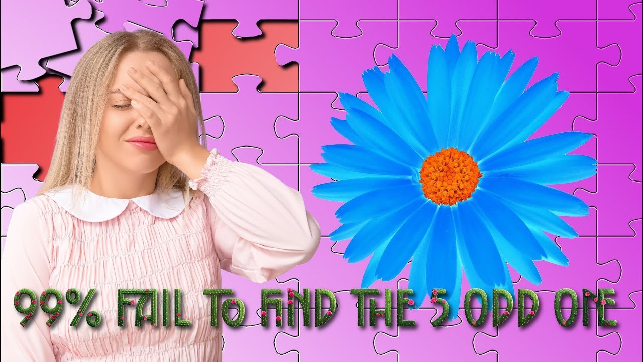 Only Sharp Eyes Can Win! 5 Flower Puzzles | Spot the Odd One#flowers #oddoneout #emojyfind 