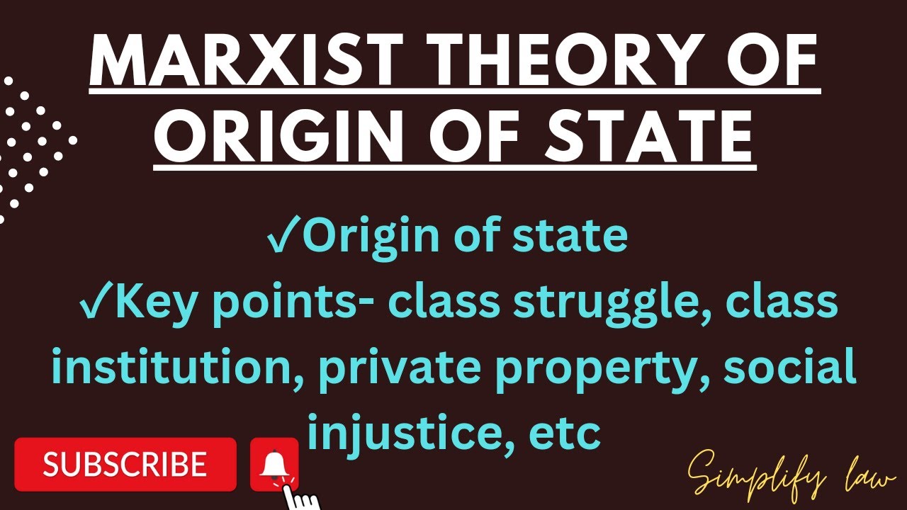 Marxist theory of origin of state | Karl Marx | Class struggle | Political Science |Simplify Law |