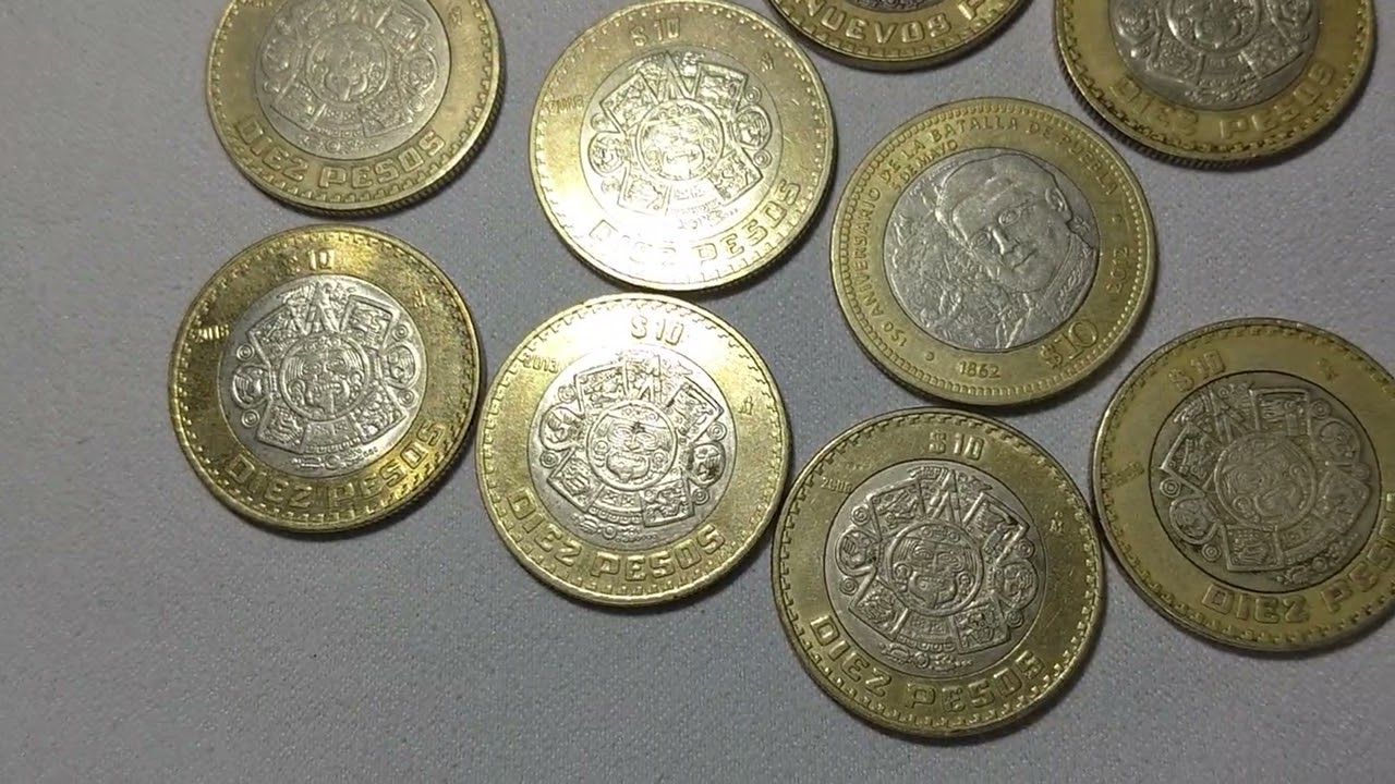 Monedas Diez pesos fechas raras más caras 
