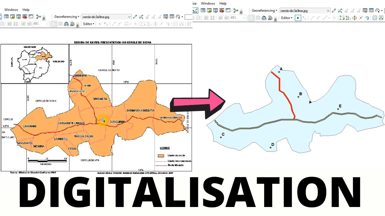 Digitalisation des couches (polygone, polyline et point) dans ArcGIS