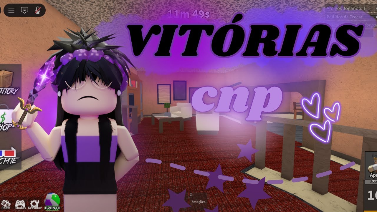 VITÓRIAS NO MM2 COM SKIN DE CNP💜🎉🎉✨| Murder Mystery 2