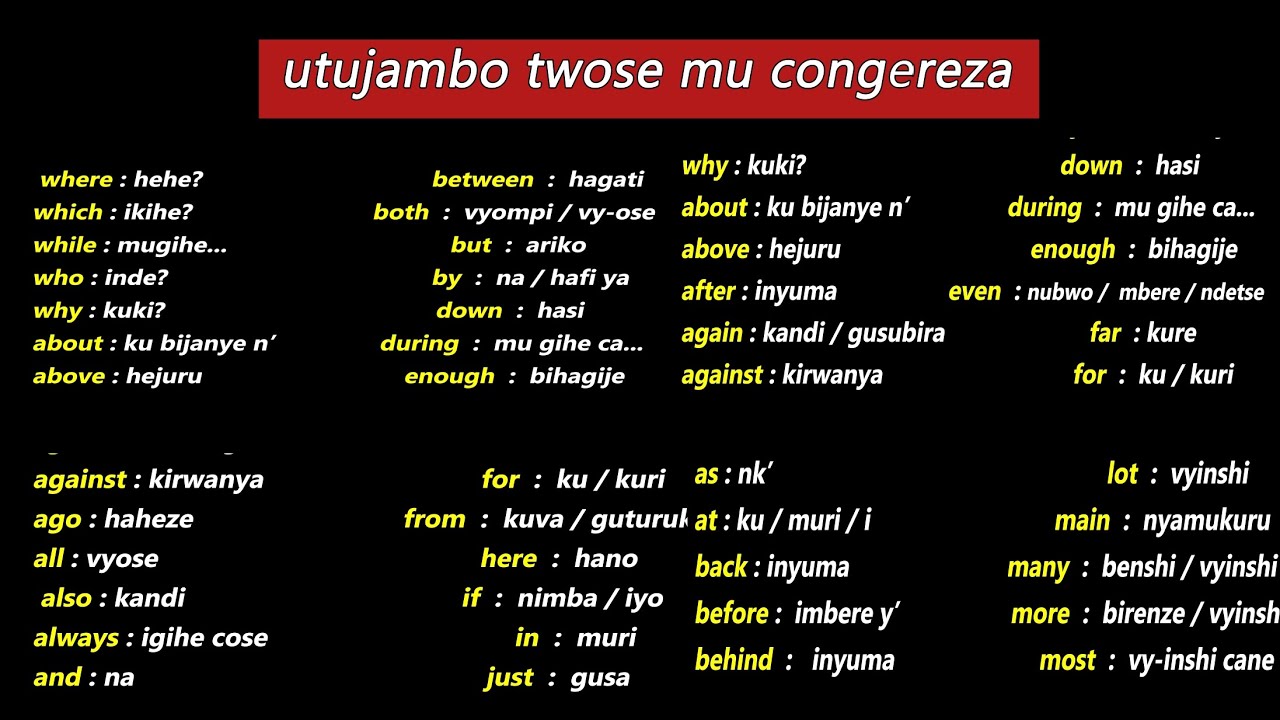 IBANGA RY'OKUVUGA ICONGEREZA ✔️ UTU TUJAMBO UTUMENYE UHITA UVUGA ICONGEREZA ☑️💯