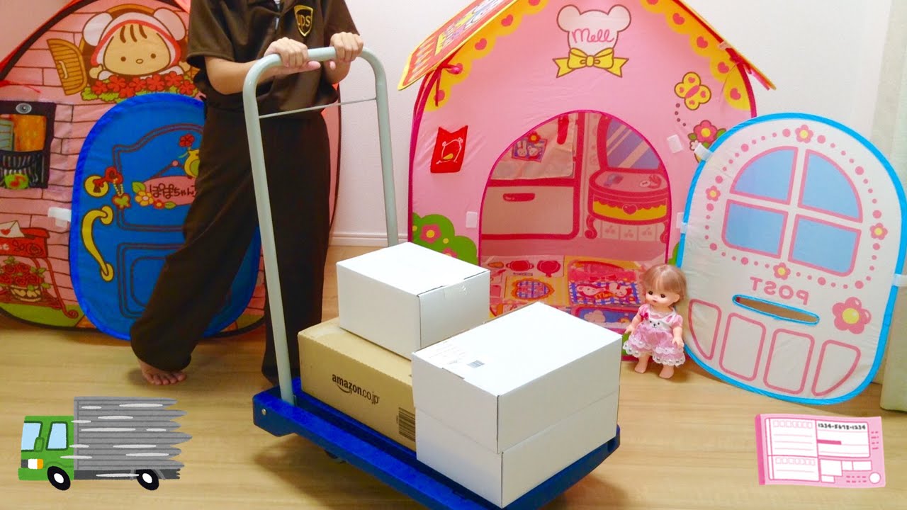 メルちゃん ぽぽちゃんにお届け物 宅急便やさん / Home Delivery Service and Mell-chan Doll