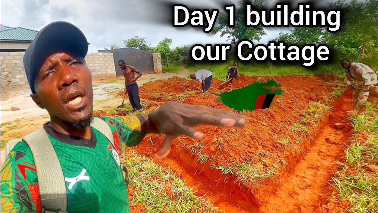 #dayone of building my tiny multimillion dollar house // construction a cottage in Zambia
