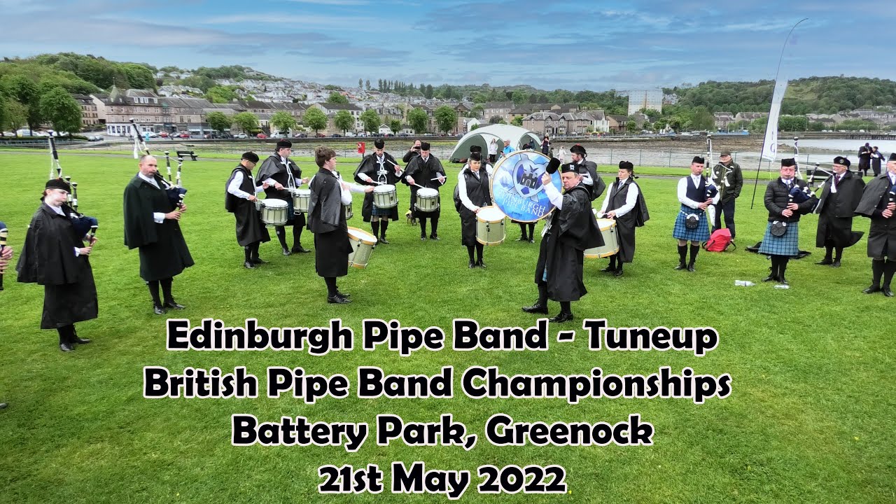 City of Edinburgh Pipe Band tune-up at British Pipe Band Championships, Greenock
